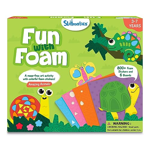 Image of Skillmatics Foam Sticker Art Activity - Animals, Mess-Free Fun for Kids, 800+ 3D Foam Stickers, DIY Felt Craft Kits, Gifts for Boys & Girls Ages 3, 4, 5, 6, 7