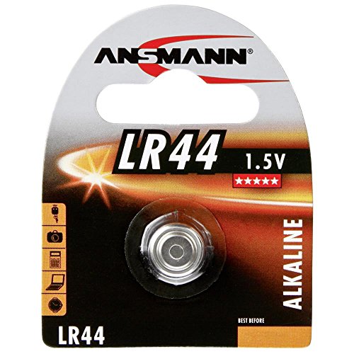 ANSMANN LR44 Coin Battery [Pack of 1] Alkaline 1.5V Button Cell Ideal for Small LED Flashlights Digital Thermometers Calculators Cameras Watches Clocks Toys Multimeters and Laser Pointers