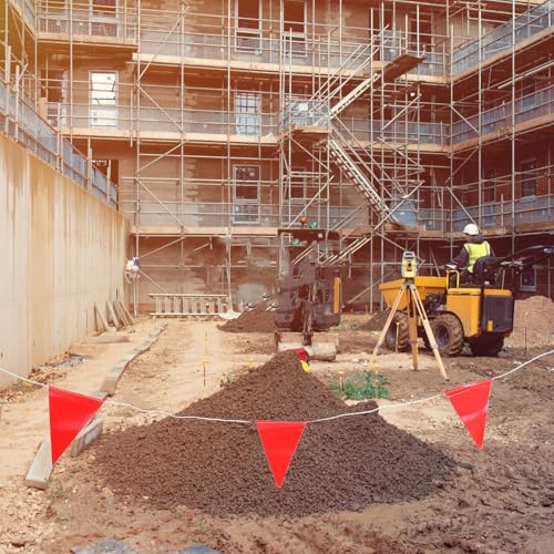 Guirlande de triangles rouges PVC pliable de signalisation pour zone d'isolation - 4