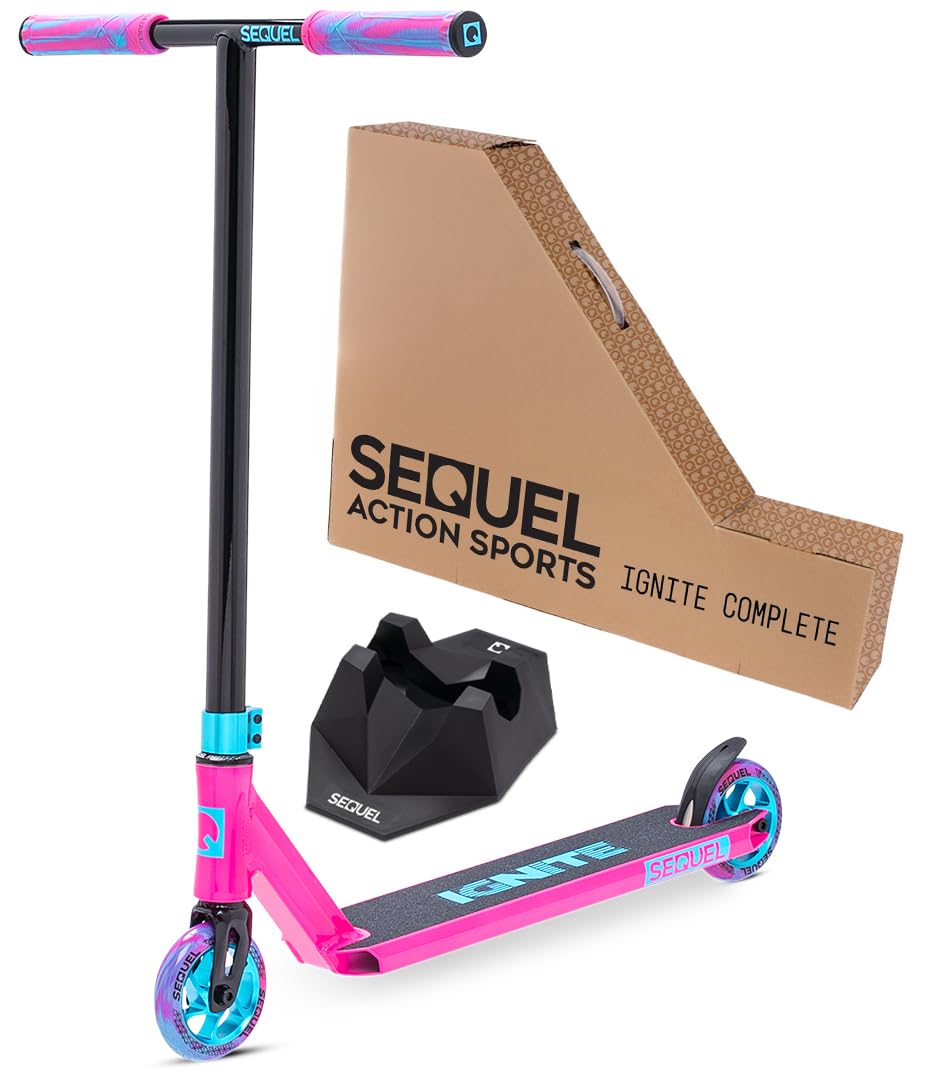 Sequel Ignite Stunt Scooter, Pro Complete Trick Scooter for Kids 8+, Beginner Skatepark BMX Scooter
