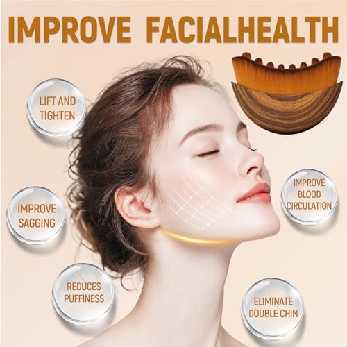 Image of Lymphatic Contour Face Brush,Dry Lymphatic Contour Face Brush Soft Set,Lymphatic Drainage Massager for Face,Chin & Neck Relaxation,Portable Beauty Tool with Travel Case. Style B