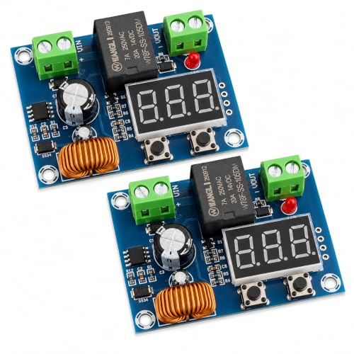 12V36V DC Low Voltage Cutoff Module Programmable Battery Voltage Protector with LED Display Low Voltage Disconnect Switch for 12V/24V/36V Solar RV Car Boat Battery Systems 2 Pack
