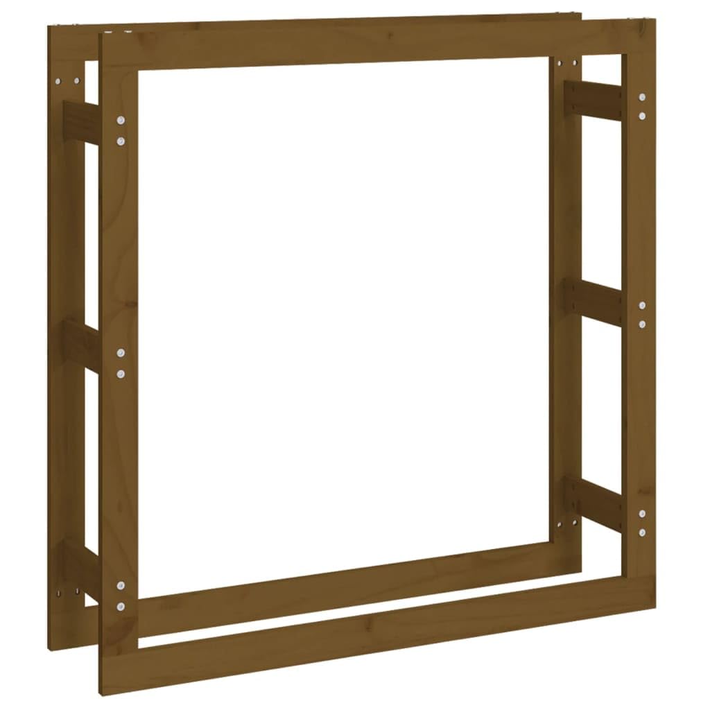 vidaXL Estante para Leña Leñero Sala Salón Estar Organizador Estantería Almacenamiento Mueble Habitación Madera Maciza Pino Marrón Miel 100x25x100 cm