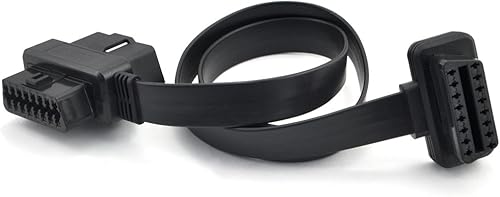 Miniatura 7 de Cable divisor OBD2 de 20 pulgadas19.7 in, OBD-II, 16 pines, hembra a machohembra, conector de extensión de cable plano, cable de diagnóstico para