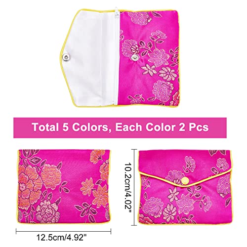 NBEADS 10 Pcs Silk Embroidery Pouch - Image 2