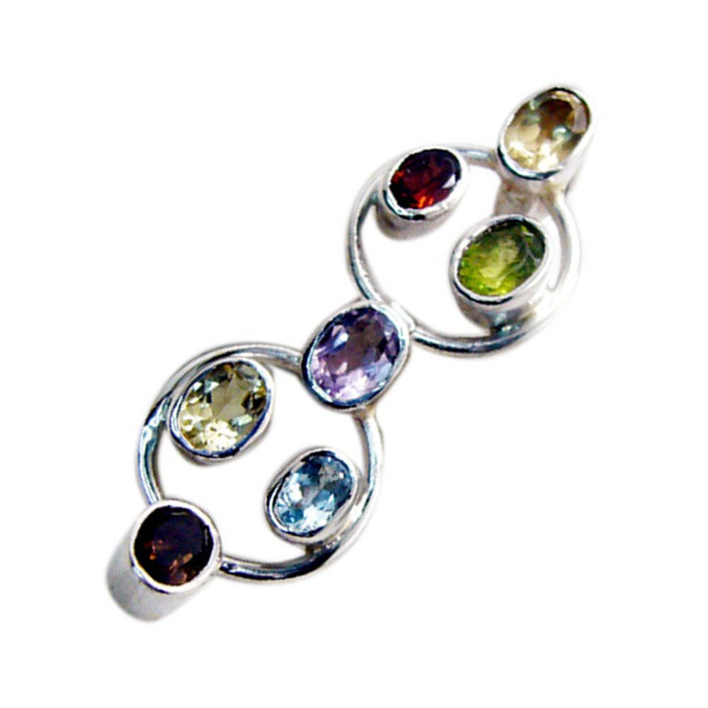 Pendentif multi gemstone argent 925 pour sublimer vos tenues - 5