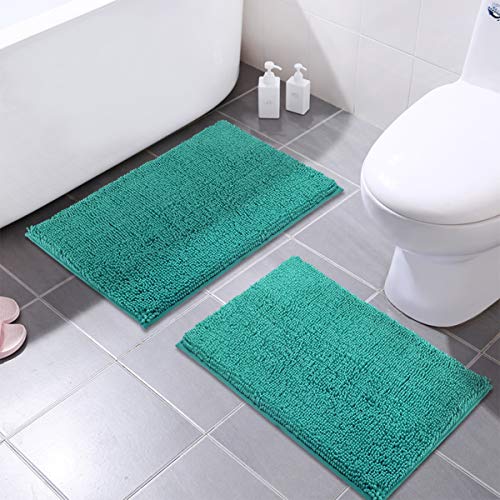 MAYSHINE Bathroom Rug Set | Soft Plush Chenille Bath Mats with PVC Non-Slip Backing, Absorbent Washable Quick Dry Area Rug Sets for Bathroom Floor | 24