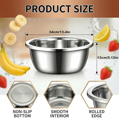 Set de 3 Tazones de Acero Inoxidable 15 Quart miniatura 2