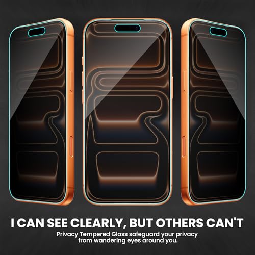 Image of FIRST MART Privacy Tempered Glass for iPhone 17 Pro With Cable Guard & Installation Kit | Anti-Spy 9H Screen Protector, Edge-to-Edge, Case-Friendly | Black