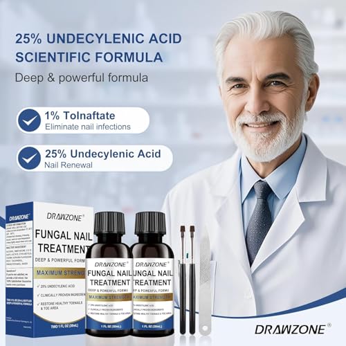 Toenail Fungus Treatment Extra Strength with 25% Undecylenic Acid, Ingrown toenail treatment, nail repair, Fungus nail treatment, yellow toenail, Damaged Nails foot fungus treatment extra strength