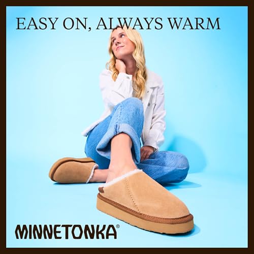 Minnetonka Women's Coze Around Clog Suede Faux Fur Lined Slippers4