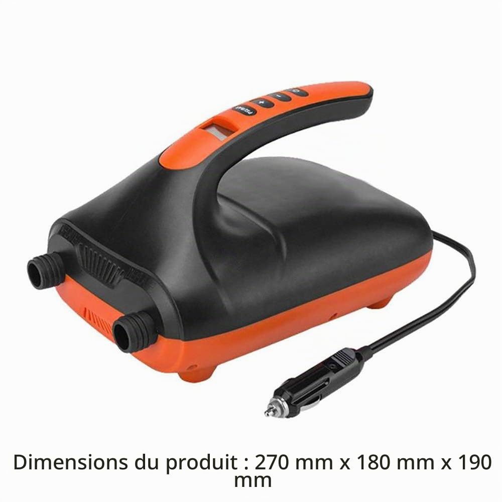Pompe à air électrique SUP 20 PSI 12 V DC Pompe haute pression avec fonction intelligente d'arrêt automatique double étape pour gonfler paddle bateau, matelas gonflable, kayak, rafts