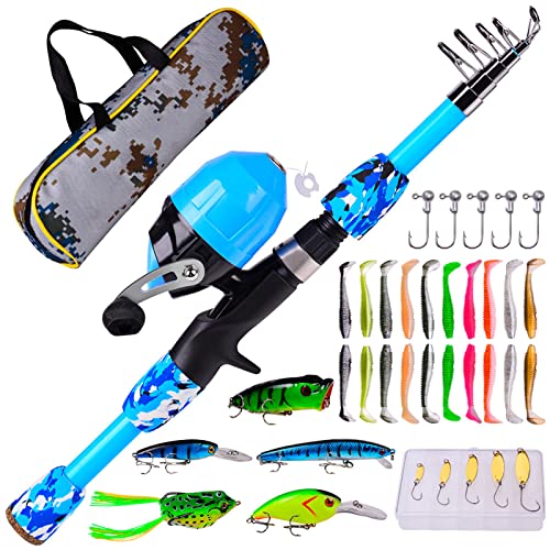 Kit de pesca para niños con caña spincast y caja de aparejos Joyeee