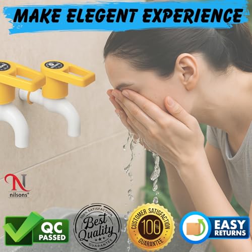 Image of 6 Pcs Bib Cock Tap Combo Pack | Prime Series Blue Plastic Water Tap for Bathroom, Kitchen, Garden | Heavy Duty, Leak-Proof, Wall Mount, Easy Installation | Multipurpose Faucet Set