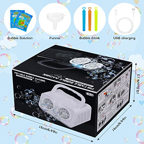 Shcke Automatic Bubble Machine Upgrade Bubble Blower With 2 Fans, 20000+ Bubbles Per Minute Bubbles For Kids Portable Bubble Maker Operated By Plugin Or Batteries For Indoor Outdoor Birthday Party #TOP7