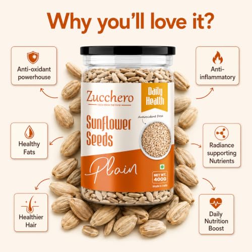 Image of Zucchero Sunflower Seeds (1kg) -Raw Seeds for eating | Protein Loaded | Hi-Fiber | Super Food | Healthy Snack | Anti-oxidant Rich | Real Food | Lab Tested