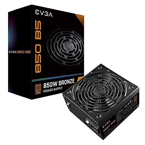 EVGA 850 B5 80 Plus BRONZE 850W Fully Modular EVGA ECO Mode 5 Year Warranty Compact 150mm Size Power Supply 220-B5-0850-V1 (Renewed)