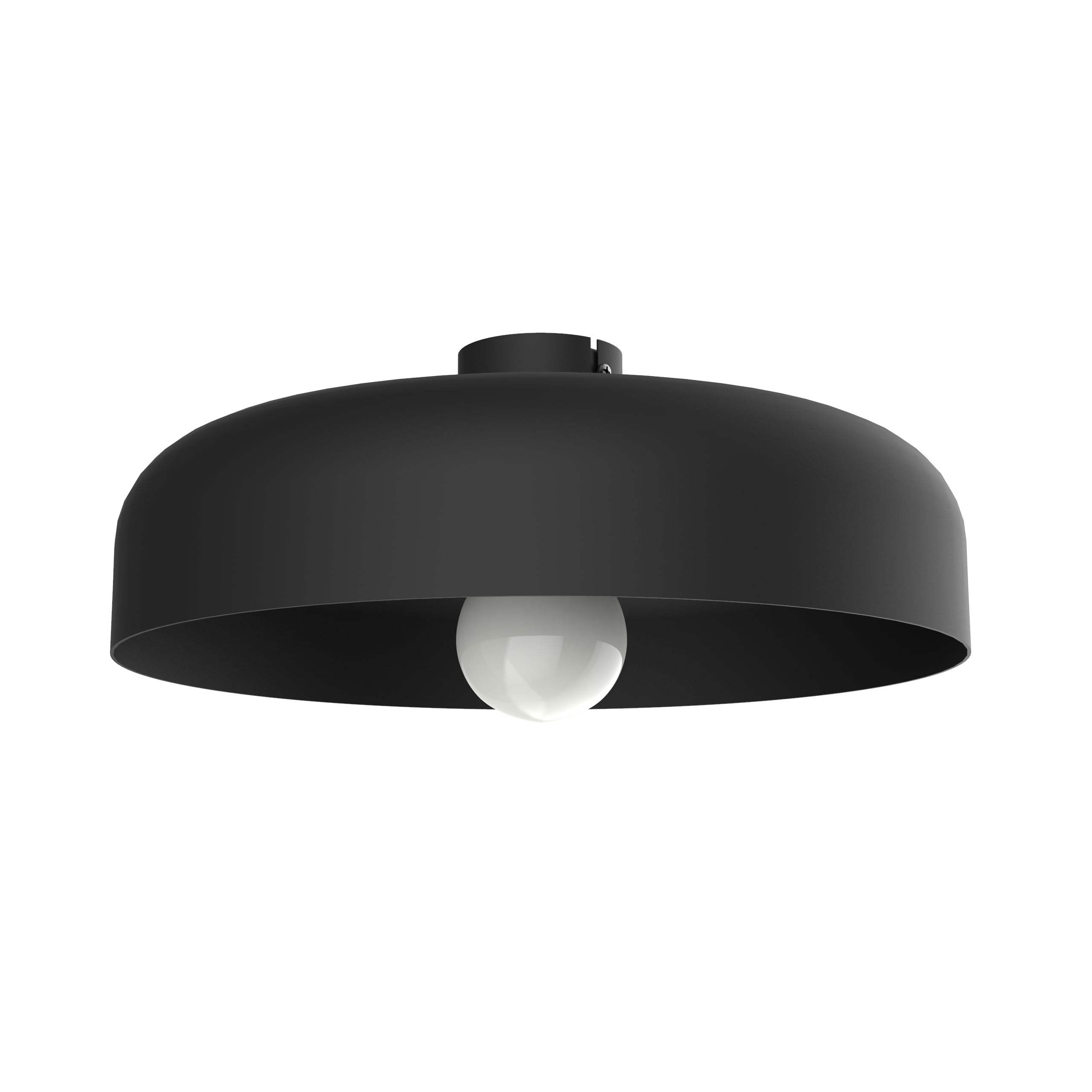 L+ Plafoniera LED da Soffitto in Metallo - Diametro 40cm - Attacco E27 Lampadina Esclusa - Made in Italy - Design Moderno per Cucina e Soggiorno (Nero)