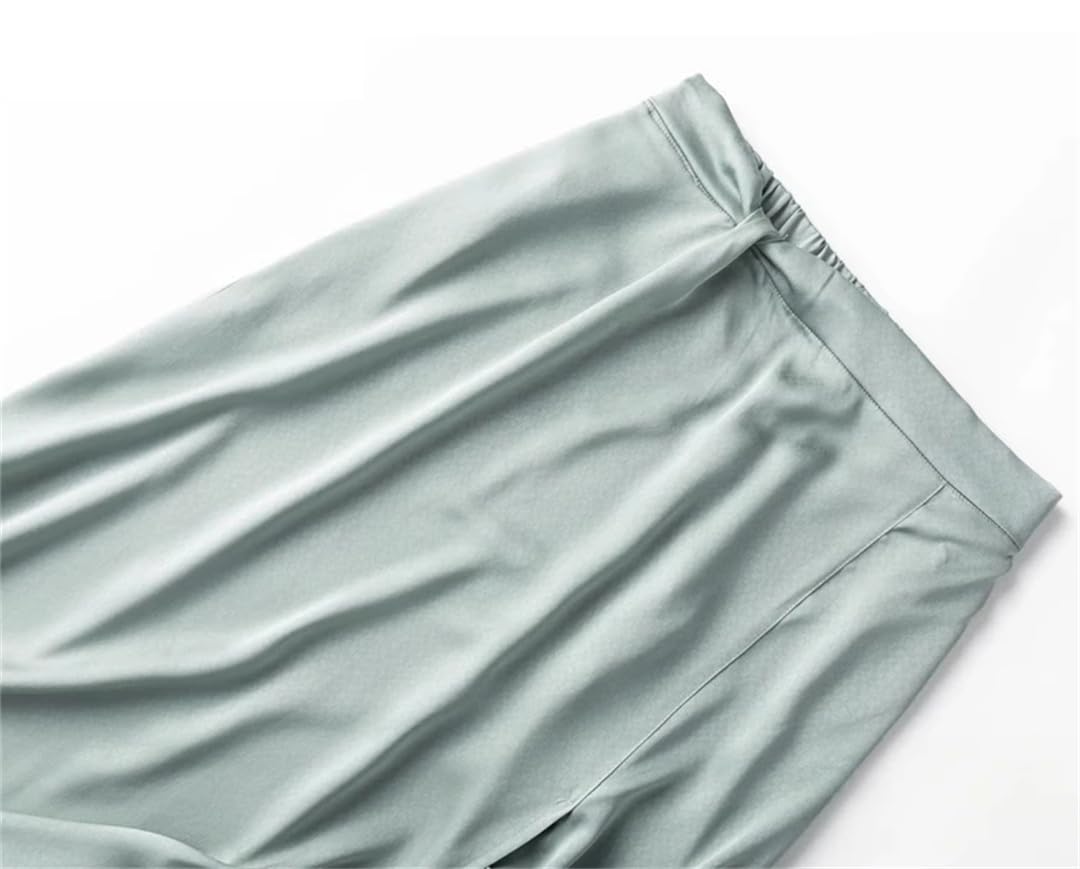 Jupes en satin taille haute évasée décontractée trapèze pour le travail et le bureau