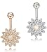 ORAZIO 2Pcs 14G Stainless Steel Belly Button Rings Women Screw Navel Bars Body Piercing