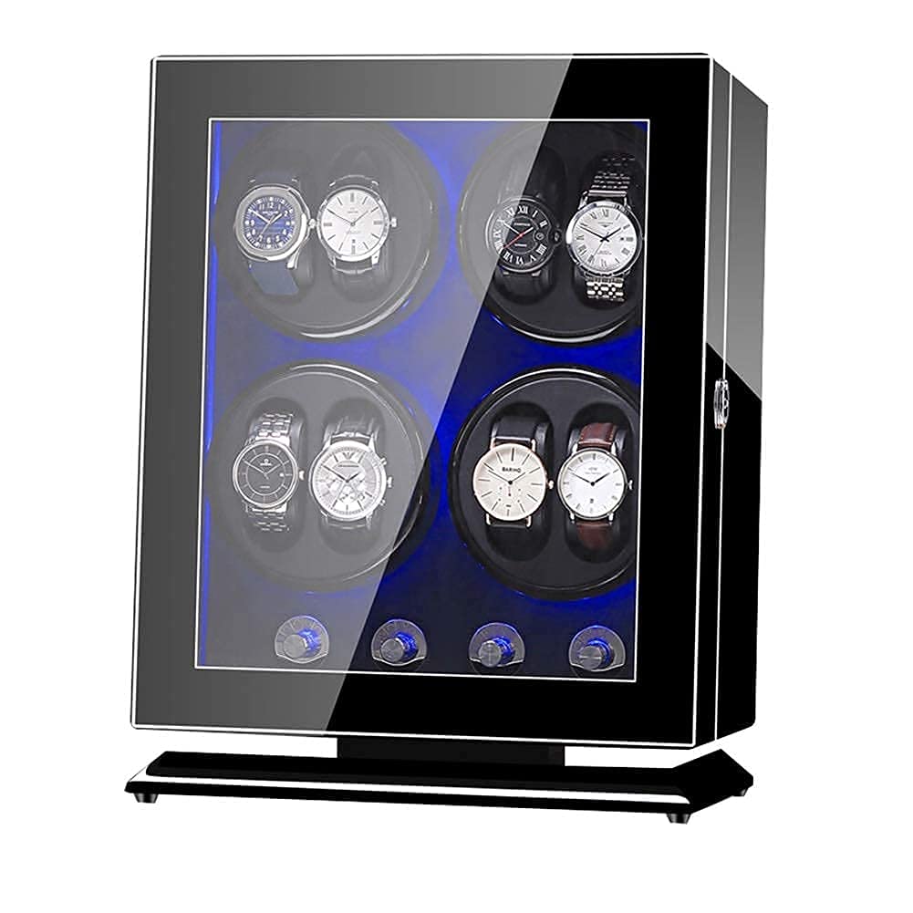 QUSYZD Watch Watch Winder Box 8+0,with 5 Rotation Modes,Mute Motor,Watches Rotation Storage Case Display Box for Automatic Mechanical Watches,C-A