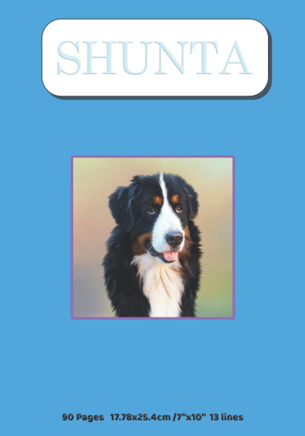 Handwriting Notebook with 4 lines for boys called Shunta. Bilingual English and Japanese motivational statements on every page