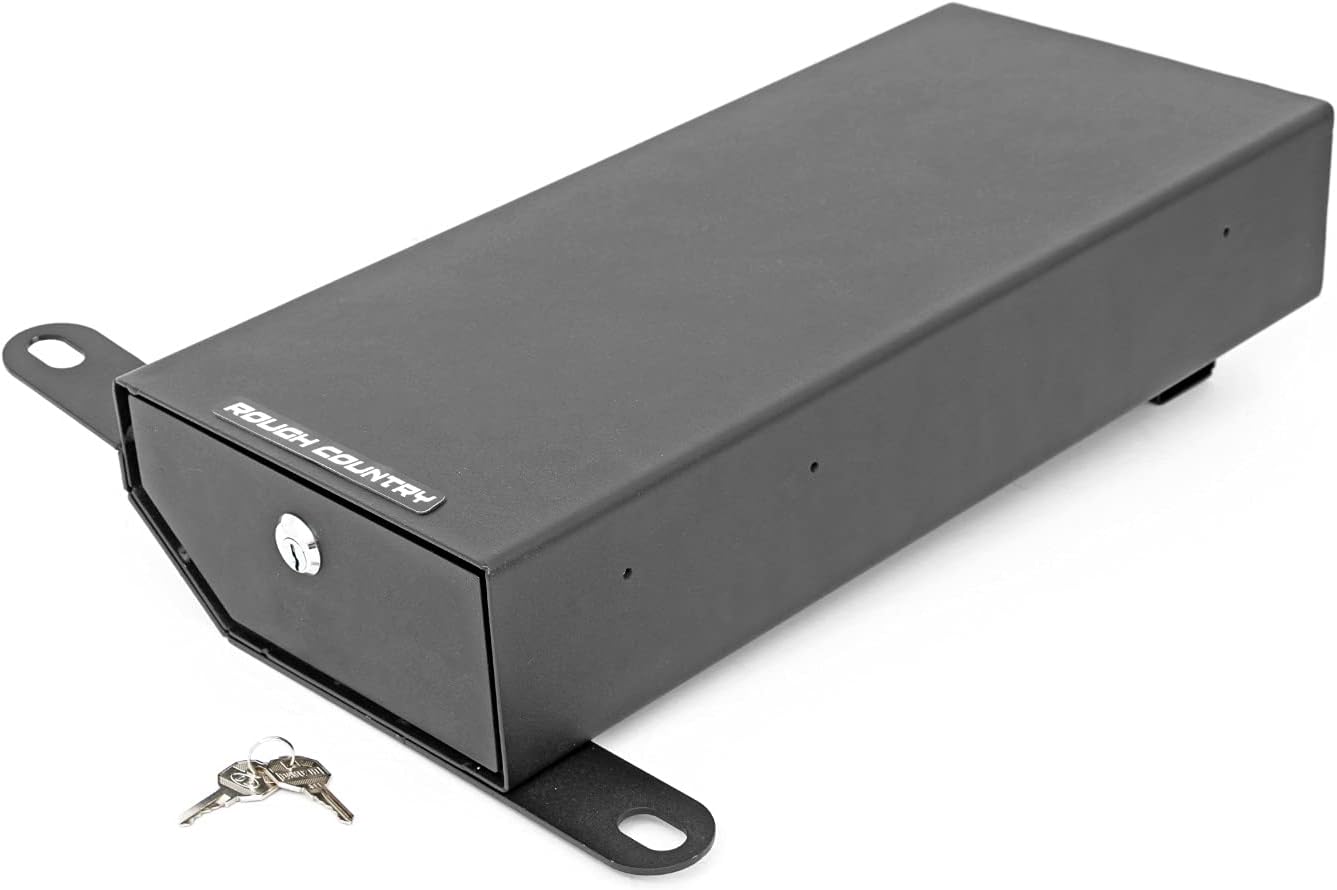 Rough Country Under Seat Storage for Jeep Wrangler JK (2007-2010) & Wrangler Unlimited (2007-2018) - Hidden Storage Keeps Valuables Locked & Secure