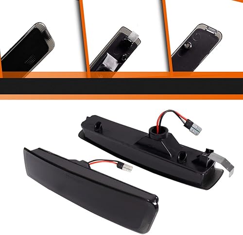 Miniatura 9 de ADIIL Lente ahumada ámbar Full LED delantero Fender Side Marker Light Conjunto de lámpara de señal de giro compatible con BMW Z3 M Coupe Roadster