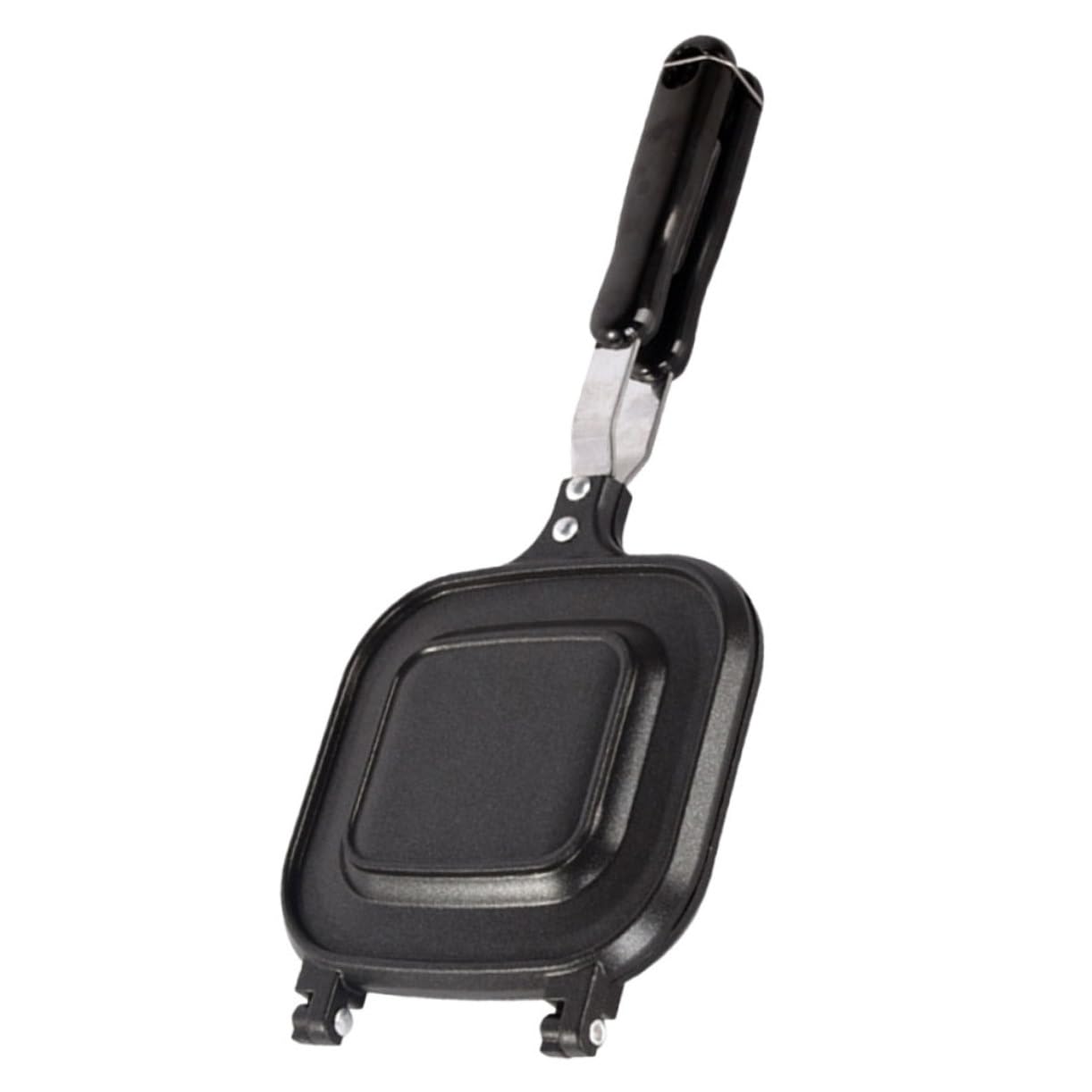 MAGICLULU Double-sided Frying Pan for Sandwiches Eggs Non-stick Cooking Ergonomic Handle Compatible Induction Open Flame for Outdoor Cooking Breakfast Preparation