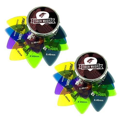 Tiger médiators pour guitare avec boîte – 24 Gel 0,46 mm - Les Beatles, Paul McCartney, John Lennon, RIngo Starr, George Harrison Tiger médiators pour guitare avec boîte – 24 Gel 0,46 mm