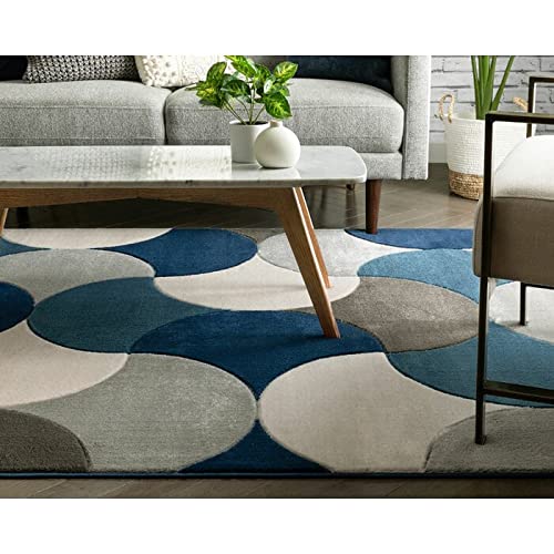 Image of Modern Contemporary Handmade Tufted Woolen Carpet for Living Room Bedroom and Hall Size 5 x 7 Feet Color Multi