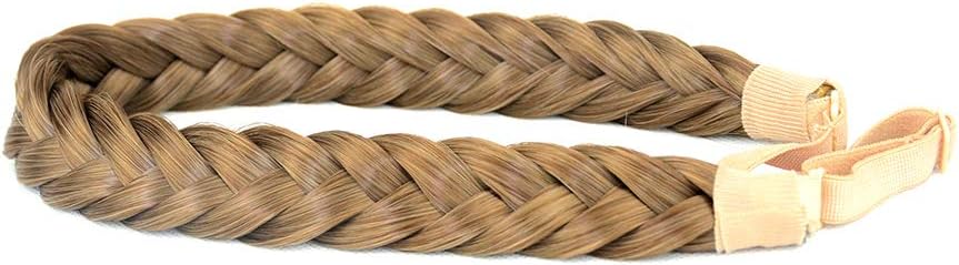 BOBIYA 2 Strands Synthetic Hair Braided Headband Classic Chunky Plaited Braids Elastic Stretch Hairpiece for Women Girl Beauty Accessory (Dirty Blonde) - Image 4