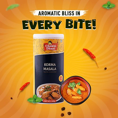 Image of Chokhi Dhani Korma Masala Powder 100g | Mughlai Korma Spice Mix | Rich Creamy Curry Masala for Chicken, Mutton & Veg Korma | Restaurant Style Gravy Masala