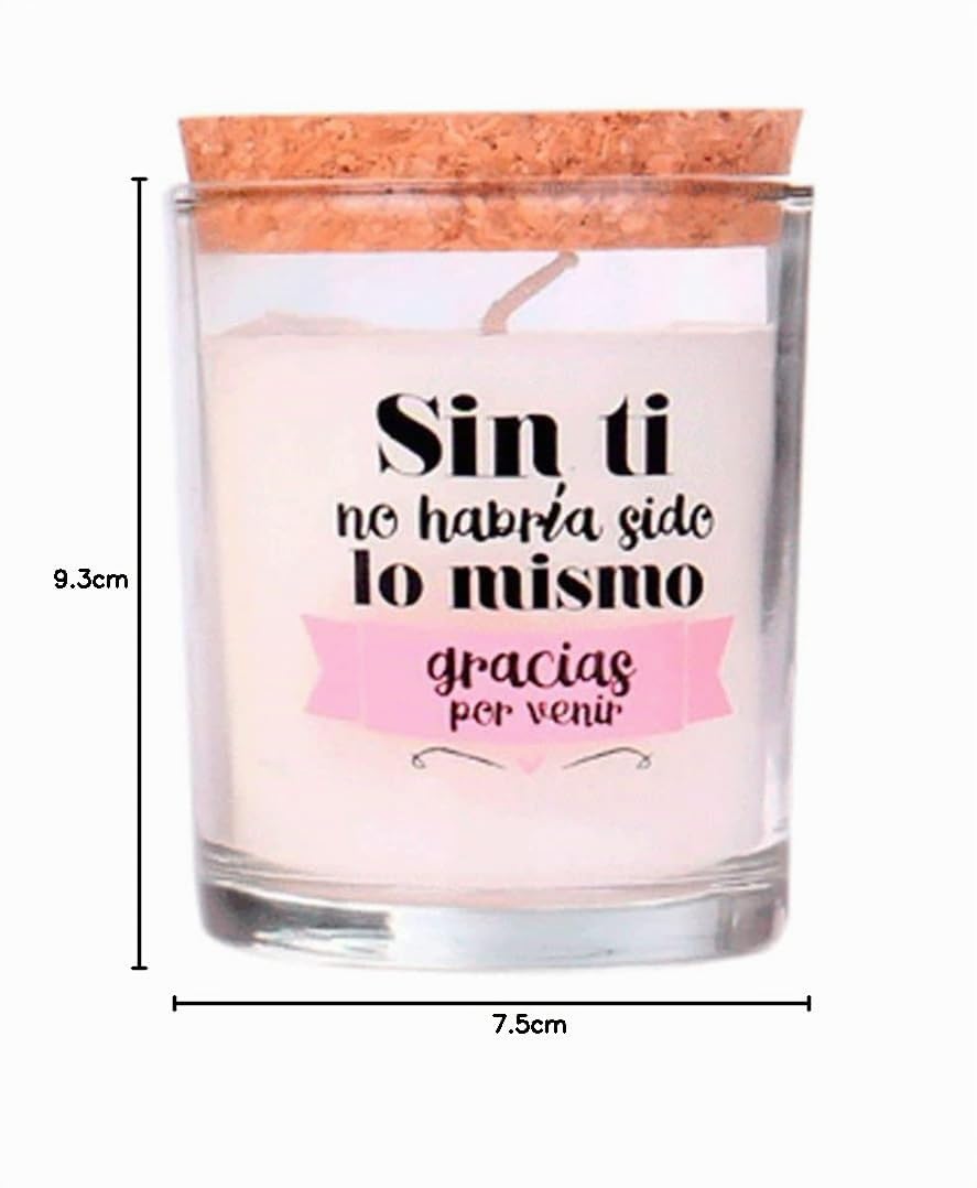 Lote 10 a 50 Velas Frases Gracias por Venir - Velas para Bodas, Detalles bodas mujeres originales, Comuniones (10)