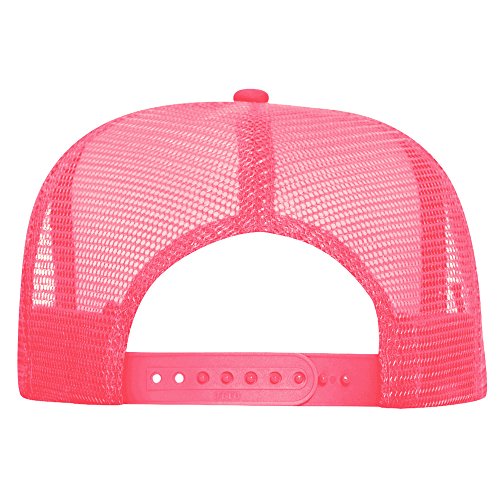 Image of OTTO Neon Polyester Foam Front 5 Panel High Crown Mesh Back Trucker Hat