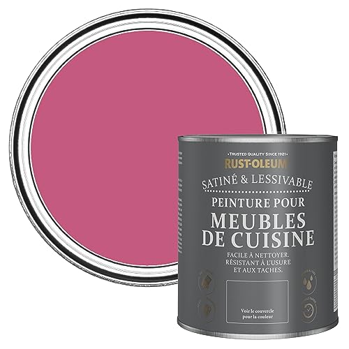 Rust-Oleum Peinture Rose pour Meubles de Cuisine, Finition Satinée - Framboise 750ml