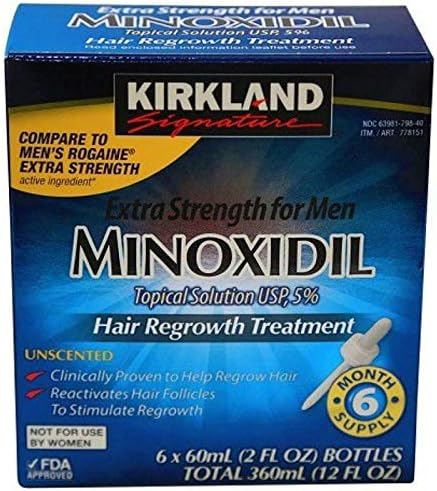 Kirkland Minoxidil 5% Extra Strength Hair Regrowth for Men, 48 Factory Fresh Sealed 6-Month Boxes, 288 Months Supply