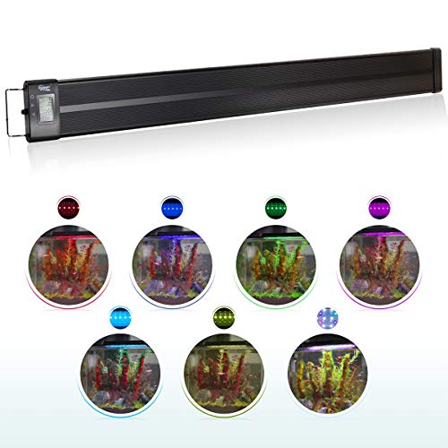 Aquarium Programmable LED Light, Full Spectrum Plant Fish Tank Light Extendable Brackets