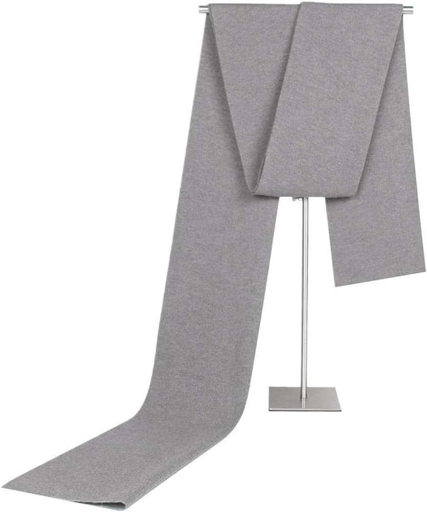 Korean Style Mens Scarf Business Casual Monochromatic Wool Neck Warmer for Office Travel Fashion Winter