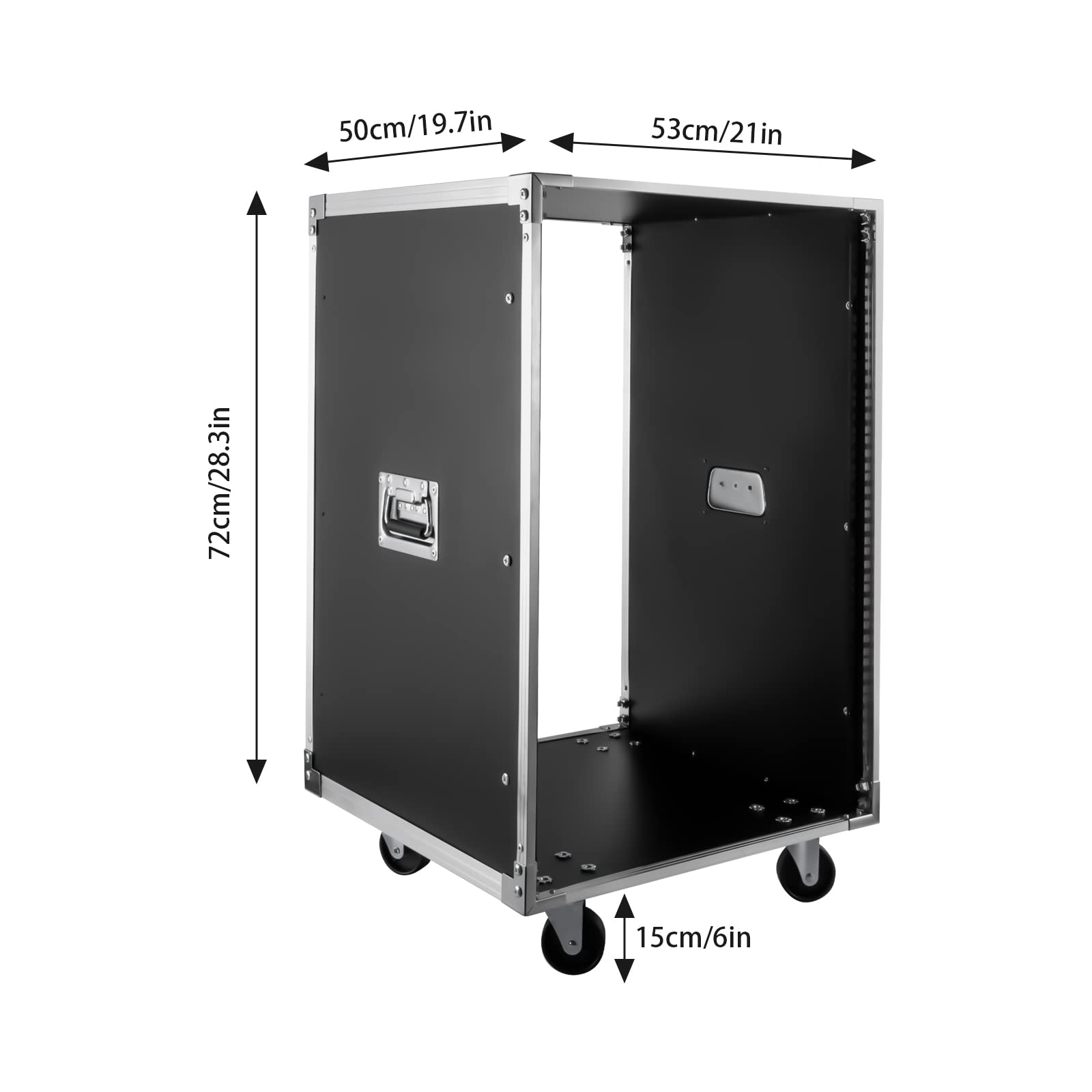 Castors Av Rack Audio Video Equipment Rack 16U 200lb Open Frame AV Rack With Lockable ...