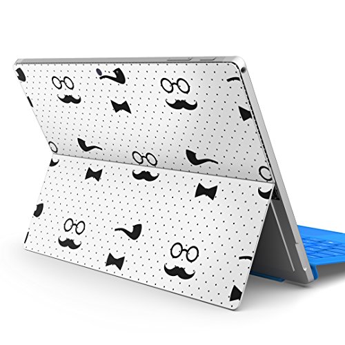 igsticker Surface pro7 (2019) pro6 pro2017 pro4 専用 スキンシール サーフェス ノートブック ノートパソコン カバー ケース フィルム ステッカー アクセサリー 保護 011995 眼鏡 ヒゲ モノトーン