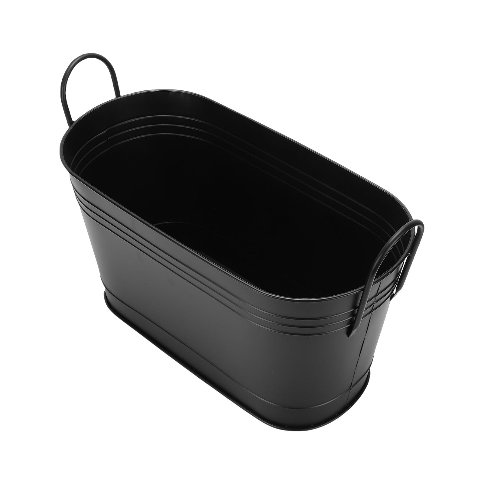 Sonew Cubo para Leña de Hierro Resistente con Asas para Almacenamiento de Troncos |Contenedor Multiusos para Chimenea, Macetero de Jardín o Contenedor para Uso en Interiores y Exteriores