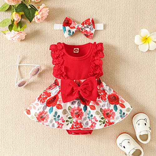 Baby Girl Tulle Romper Dress Sleeveless Floral Embroidery Princess Dress with Headband 2 Piece Holiday Fairy Dress2