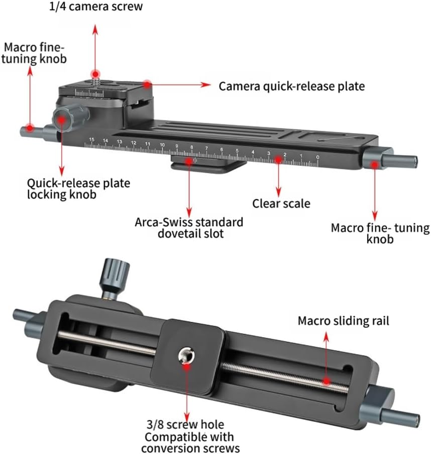 27cm Camera Tracking Rail with Millimeter Scale for Video Photo Capturing