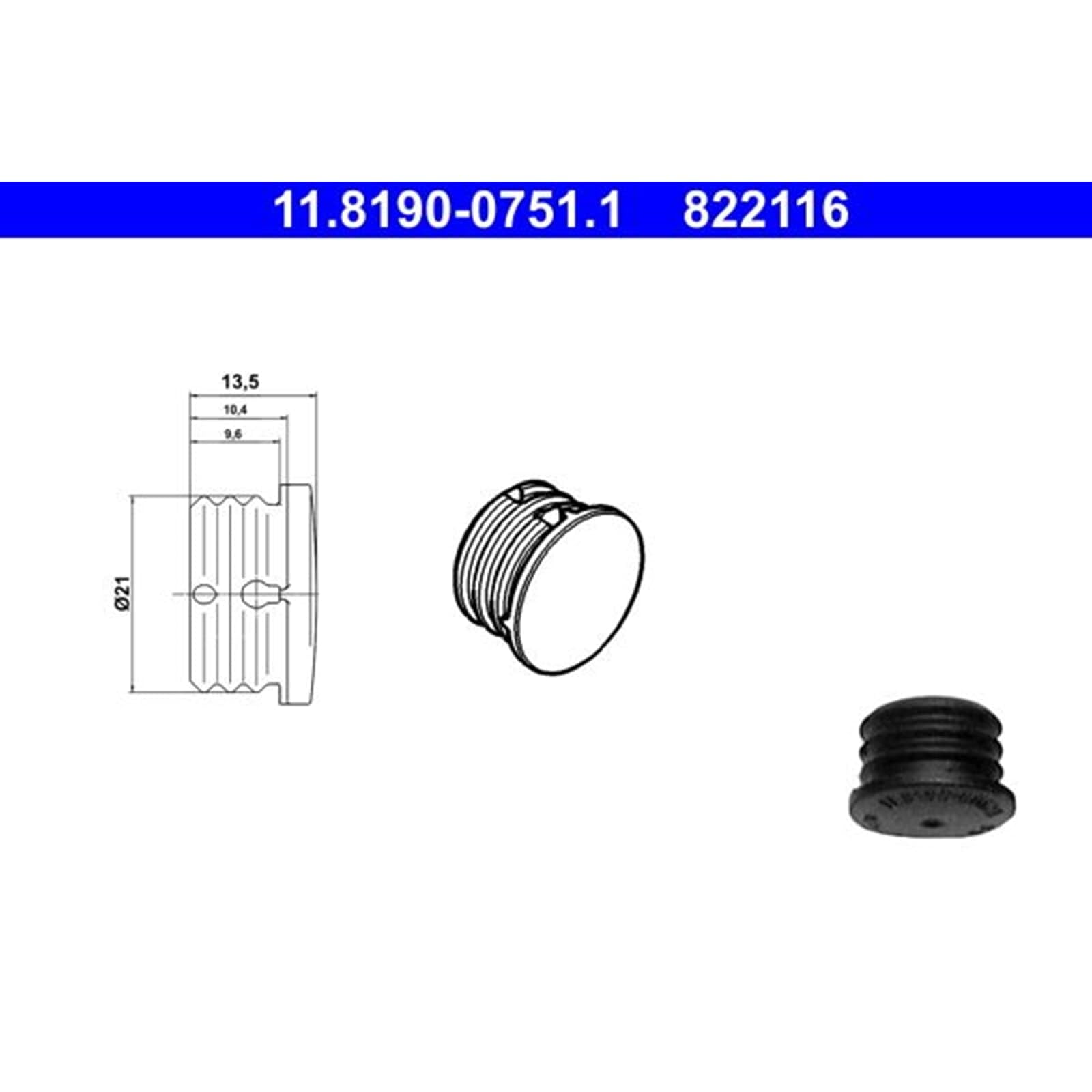 ATE 11.0101-5402.2 - Kit Manicotti Di Guida, Pinza Freno