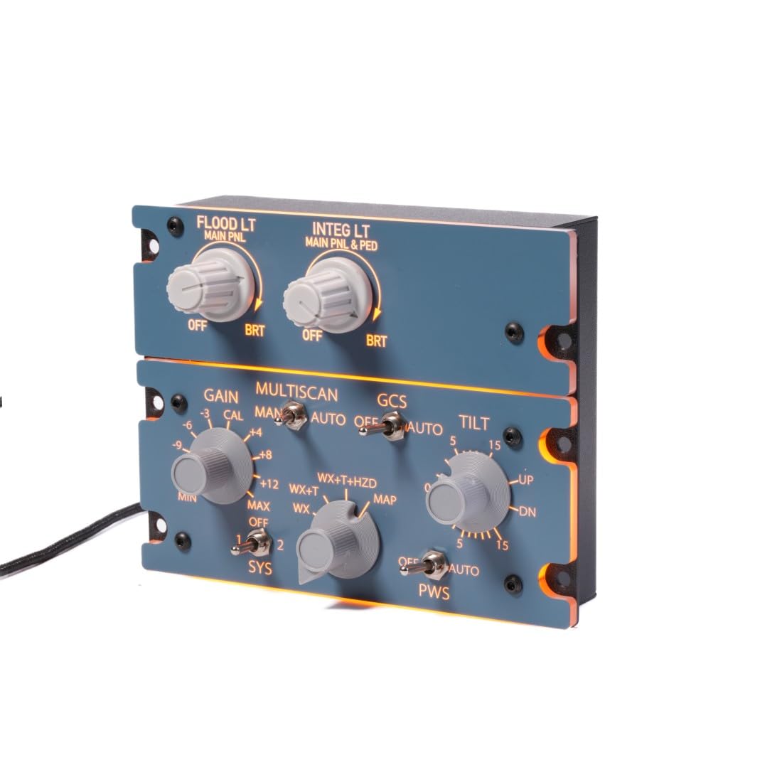 ToyGhillied A112 1:1 Flugsimulator Bedienfeld CKPT-LT WXR-Radar für A32X A33X A35X, Kompatibel mit MSFS 2024/2020 Fenix FBW Toliss, Wetterradar Modul USB-C
