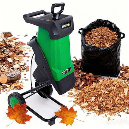 SAIYERUS Trituradora Eléctrica de Jardín de 2400 W, 220 V, 3800 RPM, Relación de Reducción 20:1, Trituradora para Ramas de 40 mm, Astilladora de Madera con Cuchillas de Acero, Trituradora de Hojas