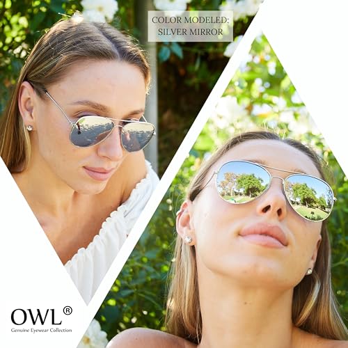 OWL 12 Pack Aviator Sunglasses Mirrored Lens, Womens Mens Wholesale Eyewear with Black, Silver, Gold Frames4