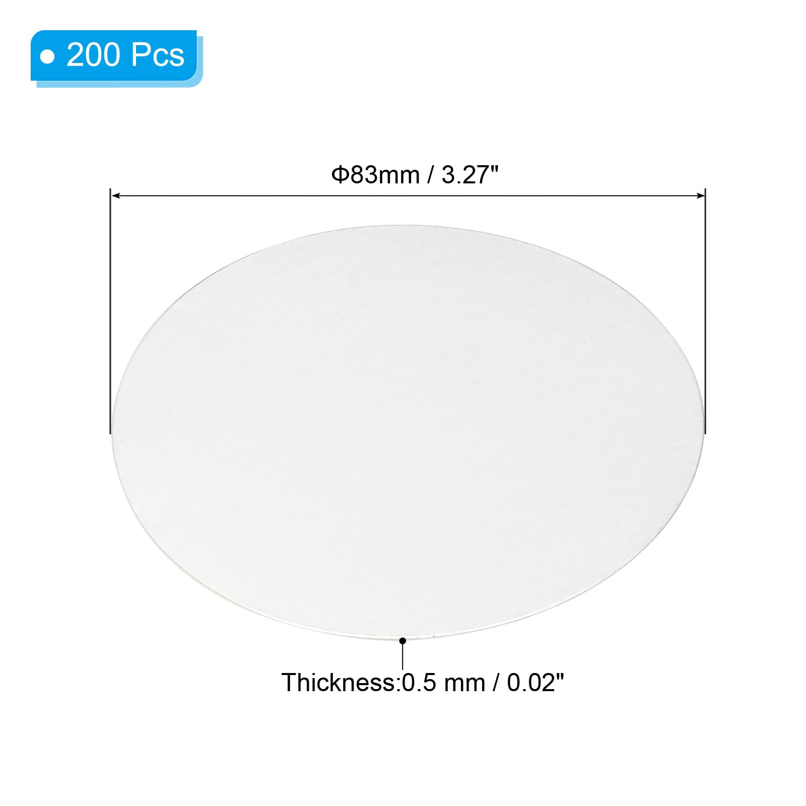 PATIKIL 83mm/3.27" Aluminum Foil Cap Liner - Image 2