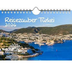 Reisezauber Türkei DIN A5 Kalender für 2026 Ankara Istanbul Reise Strand Urlaub - Geschenkset Inhalt: 1x Kalender, 1x Weihnachtsanhänger (gesamt 2 Teile)
